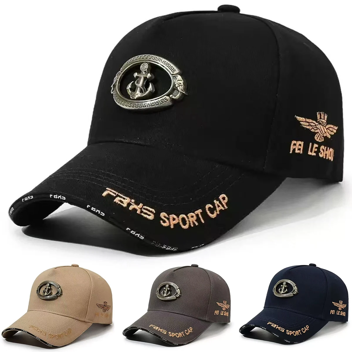 Unisex Anchor FAKS SPORT CAP Embroidery Baseball Caps Spring Autumn Outdoor Adjustable Casual Hats Sunscreen Hat Sports Cap