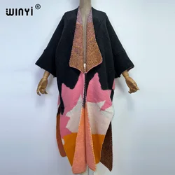 2022 WINYI woman Winter Knitted cardigan coat Loose Christmas Fashion hipster party dress Thick Warm Female cloke kaftan coat