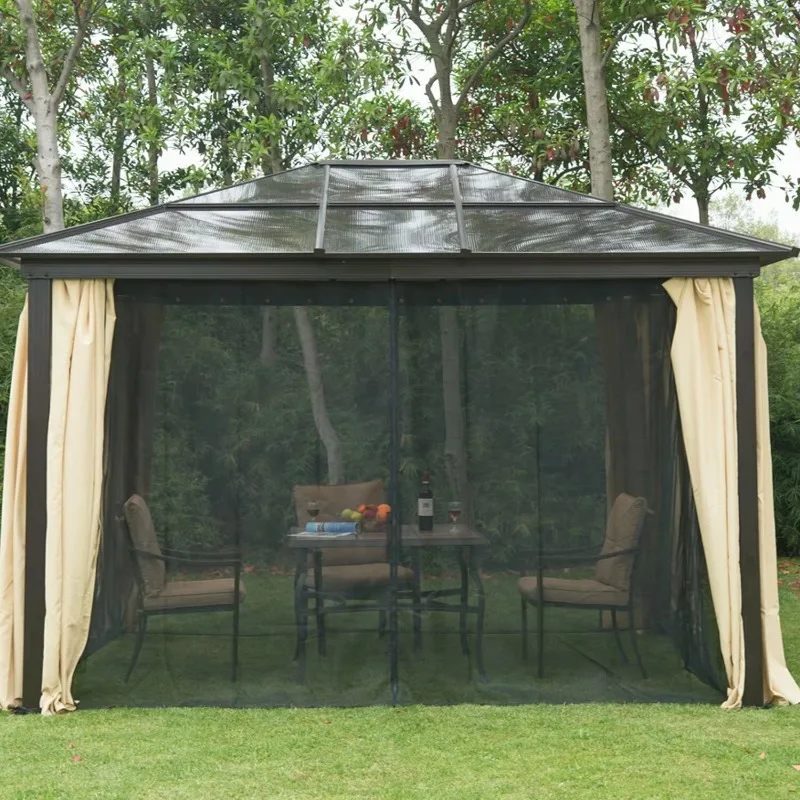 Custom-made Chinese-style Outdoor Pavilions for All Seasons Made of Aluminum Alloy Suitable for Gardens  Terraces and Courtyards