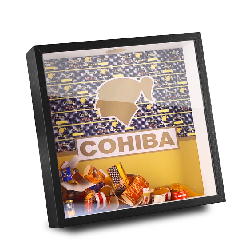 

Cigar Label Storage Box Hanging Display Decorative Frame Cigar Tag Organizer Case for Cigar Accessories And Equipment