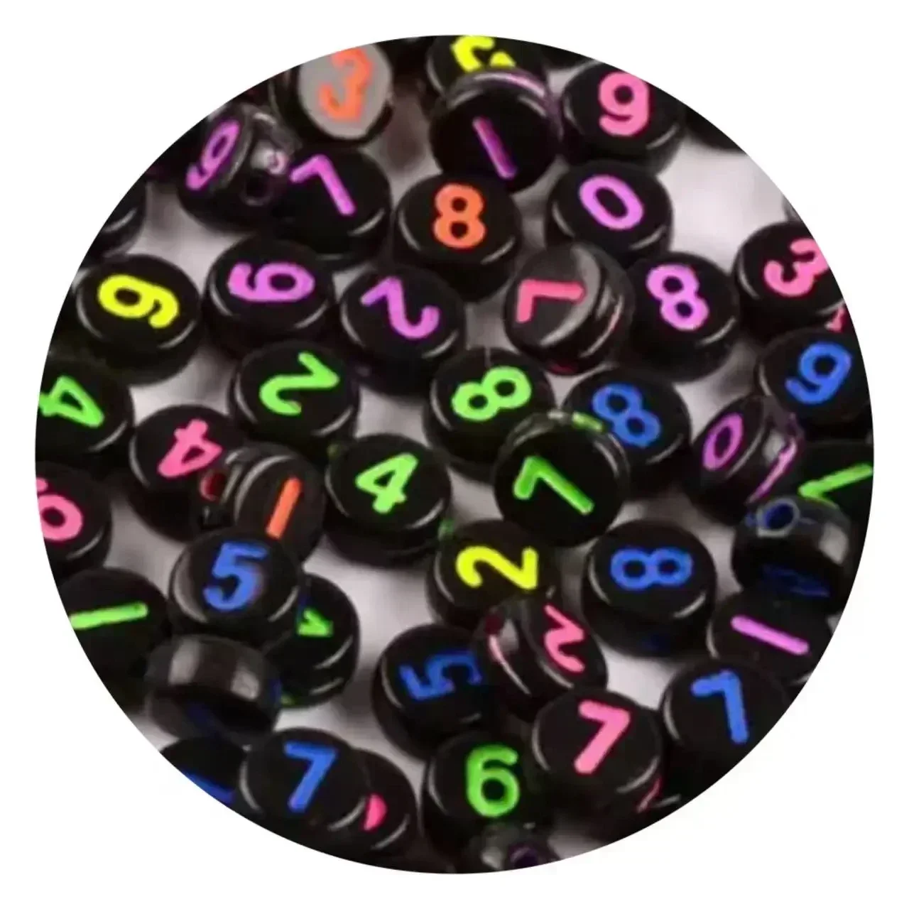 100-500 stuks acryl gekleurde digitale kralen ronde losse spacer nummerkralen voor het maken van sieraden DIY armband ketting accessoires