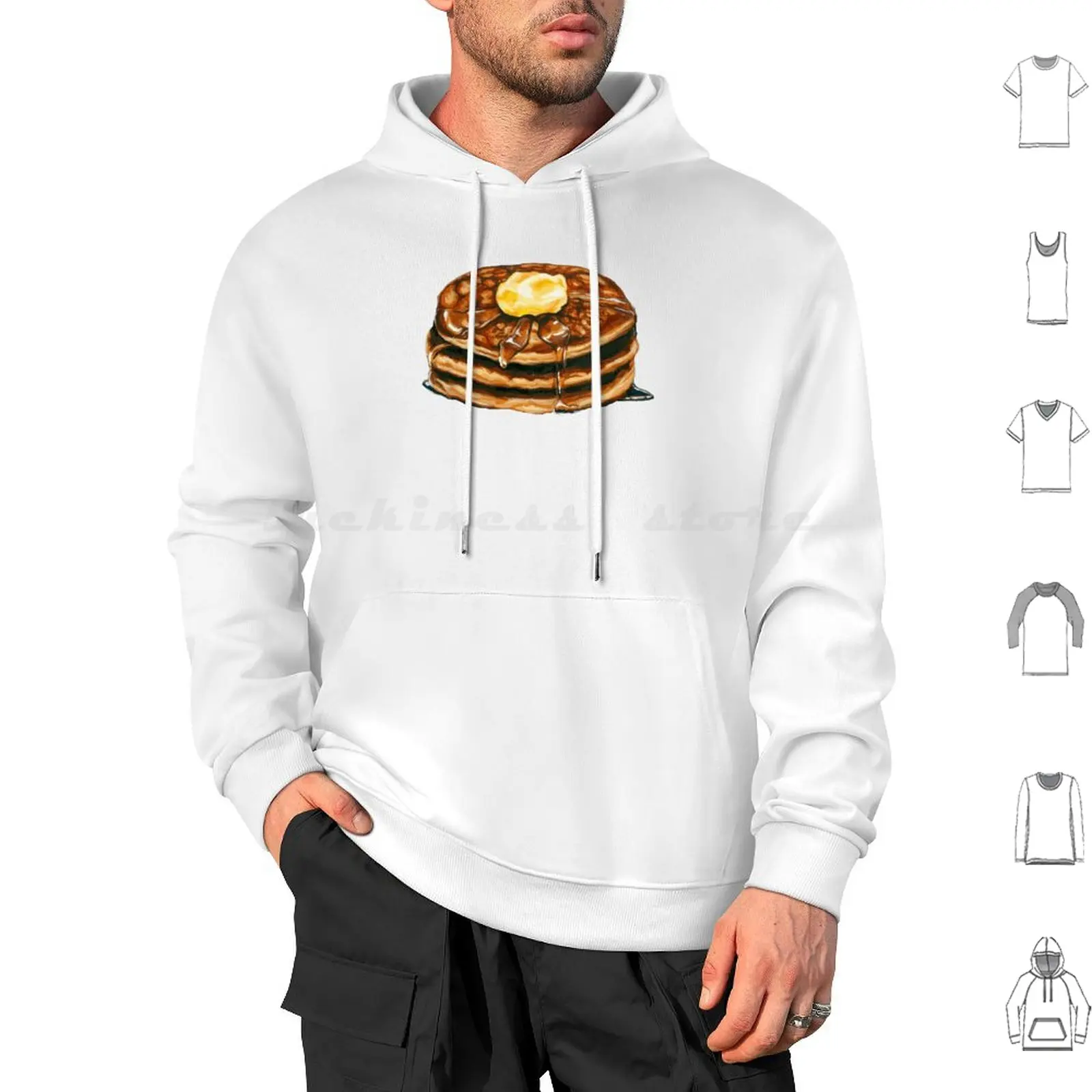 Pancakes Hoodies Long Sleeve Pancake Breakfast Food