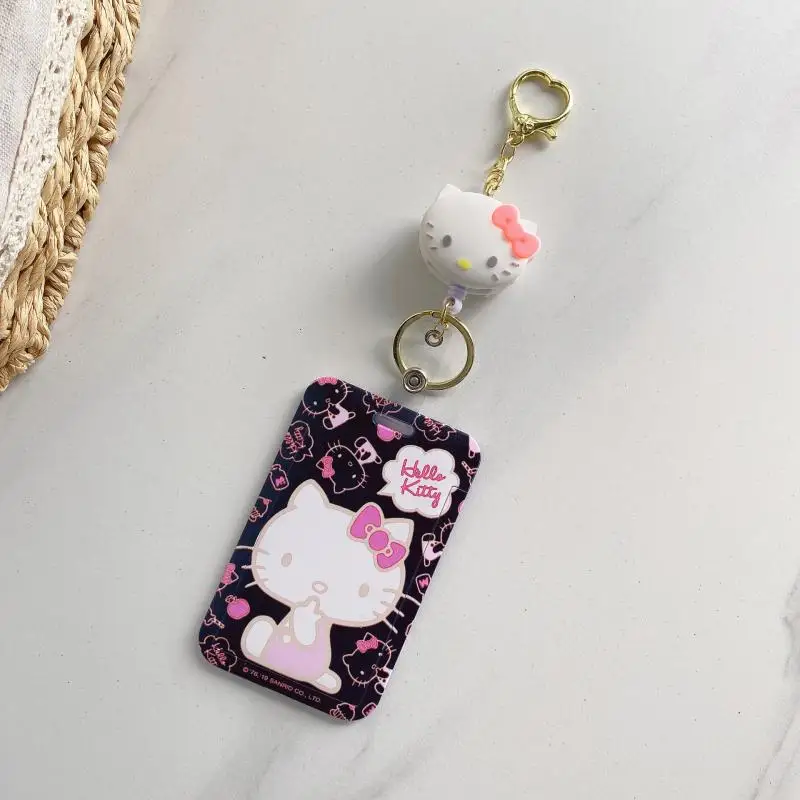 Sanrio Hello Kittys Card Cover Kawaii Cartoon Kero Kero Keroppi Bus Card Protective Sleeve School Bag Doll Pendant Keychain Toy