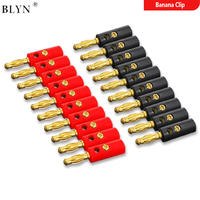 20PCS Banana Plug Connector Speaker Wire Cable Screw Connectors Soldering-Free 4mm Gold Plated Adapter For Amplifier Audio Cable