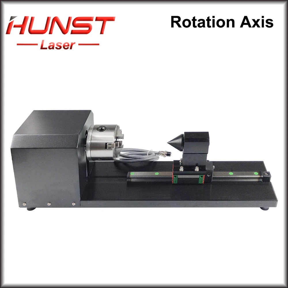 HUNST Rotary Engraving Attachment with Chucks Stepper Motors for Laser Engraving Cutting Machine Model B Rotation Axis