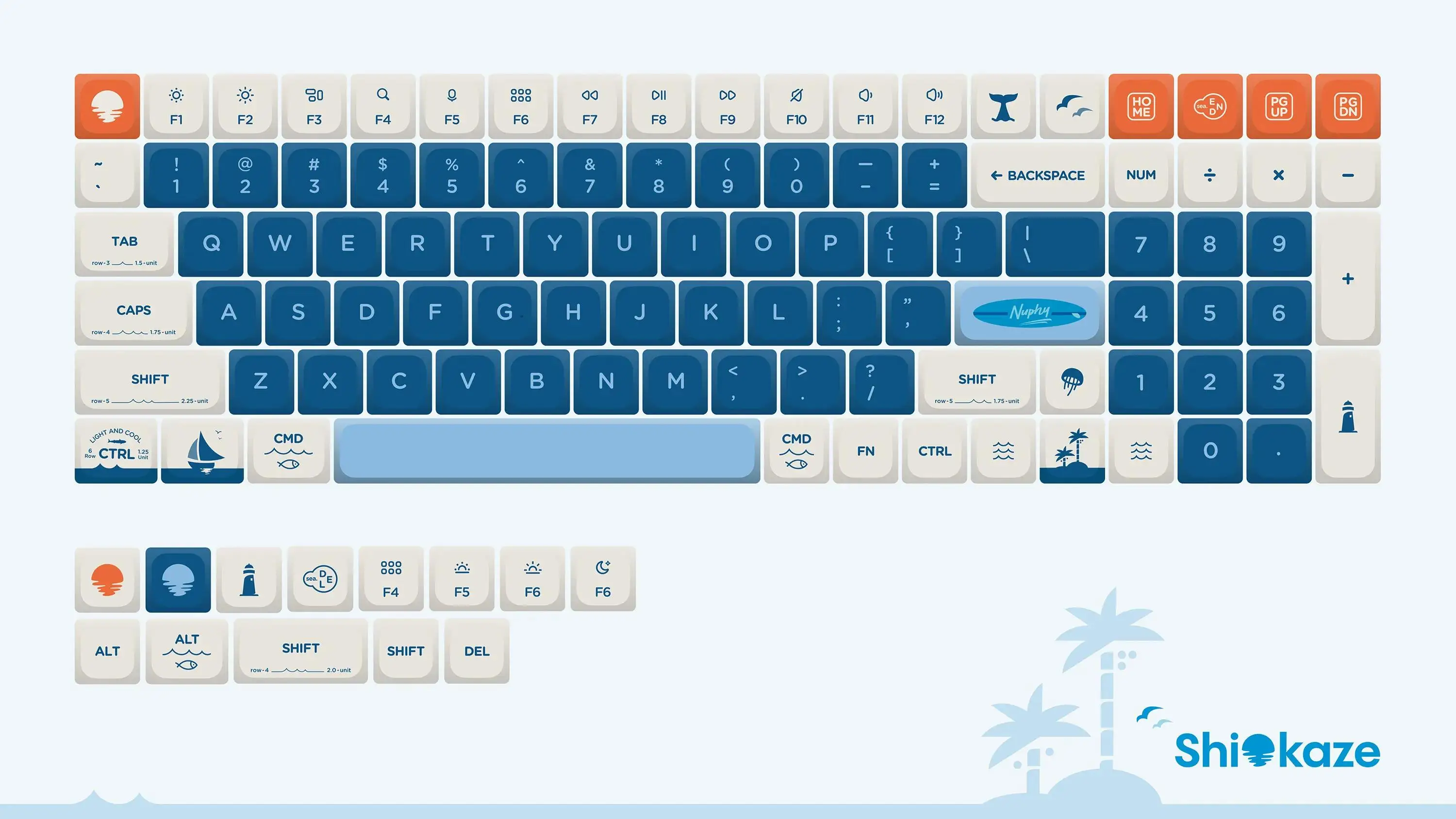 Nuphy shikaze nsa-Subpbtキーキャップ113キーエアシリーズに適した