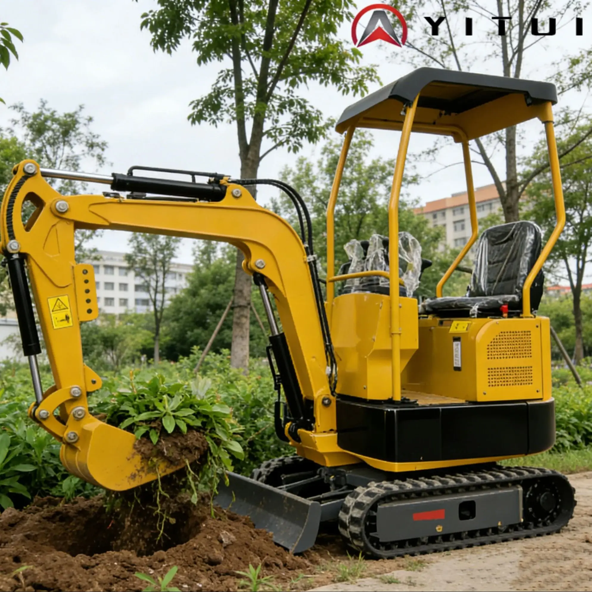 Customized 1.2t Mini Excavator For Drainage Ditch Digging Features An Integrated Design Robus With Bucket And Attachments