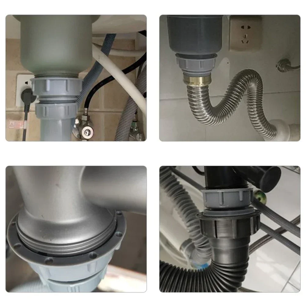 Kitchen Silk Dish Basin Adapter Reducer Drain Pipe Joint Fitting Thread Hose Connector Adapter Connecting Pipe Bath Accessories