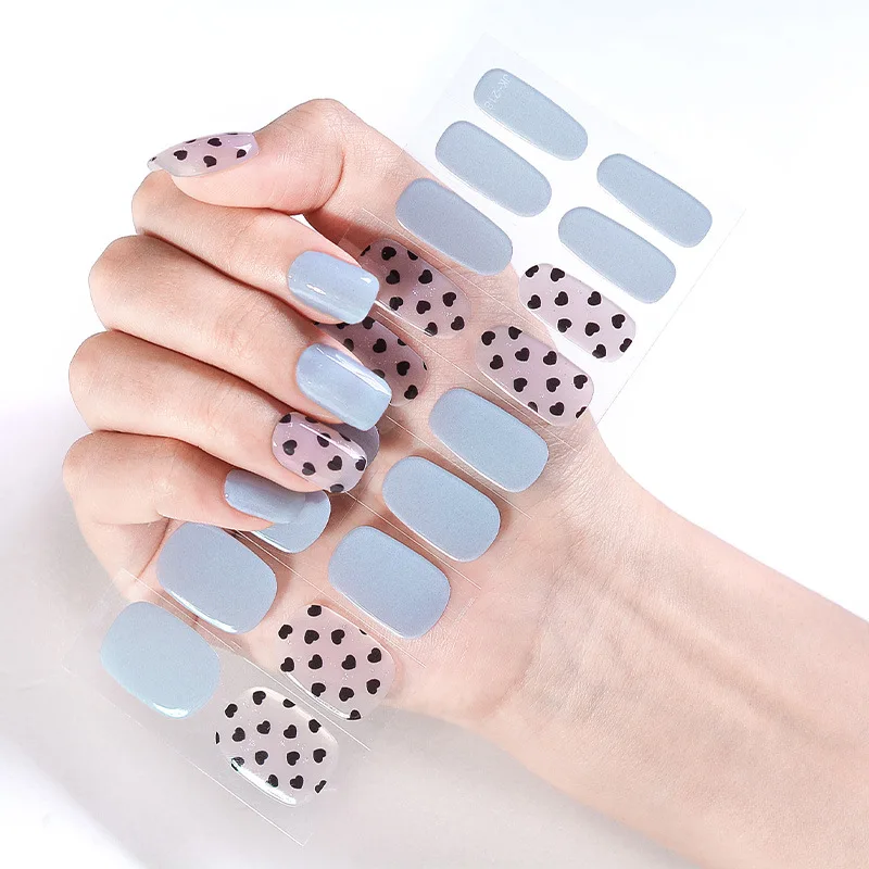 

1Sheet New Semi-cured Nail Stickers Gel Nail Stickers Designer 3D Bronzing Phototherapy Nail Art Manicure Stickers Nail Supplies