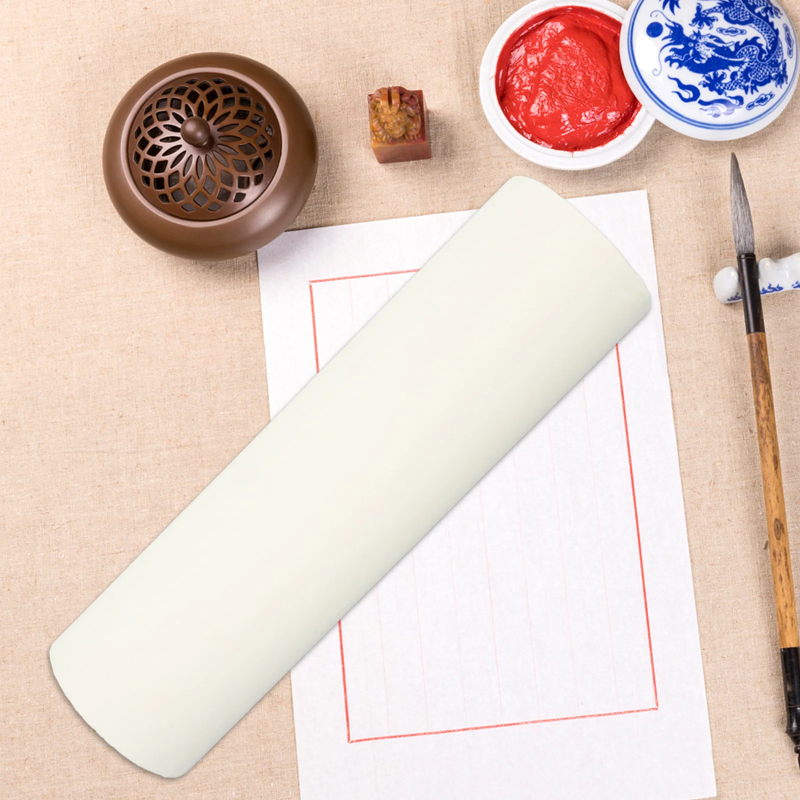 

1 Roll Thick Calligraphy Paper Roll 35cmx50m for Chinese Calligraphy Large Drawing Easel White Poster Paper