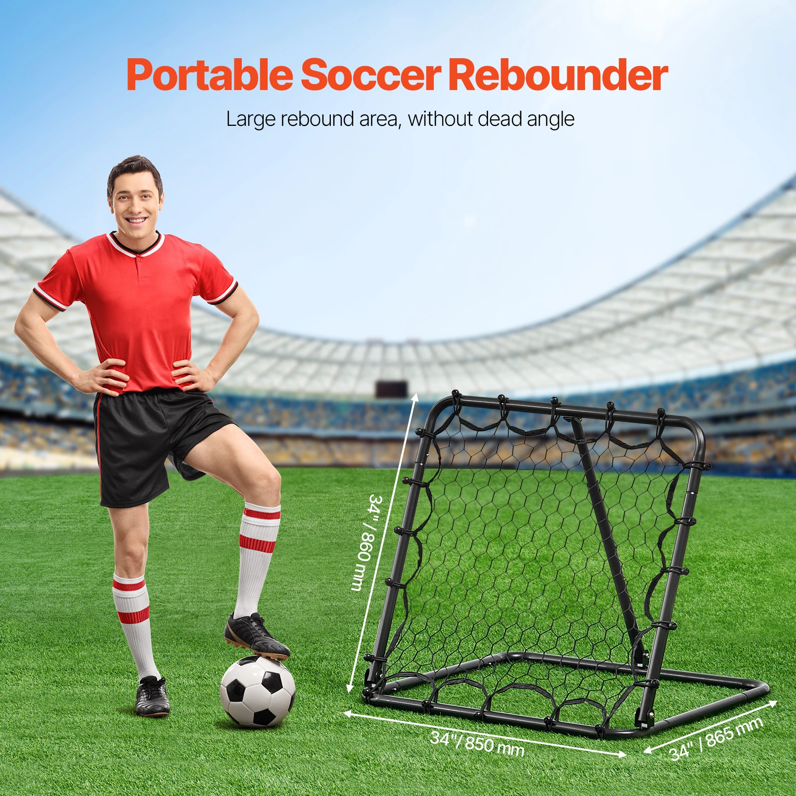 Soccer Rebounder Rebound Net, Kick-Back 34