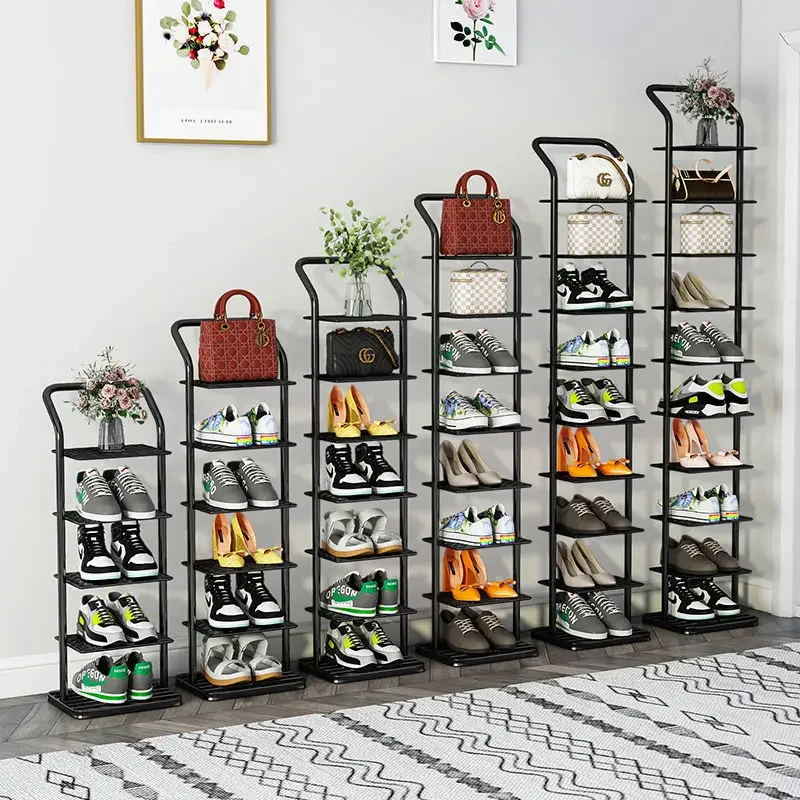 

Shoe Rack Simple Doorstep Household Layered Partition Shoe Rack Shoe Cabinet Dormitory Entrance Small Narrow Dustproof Shoe Rack