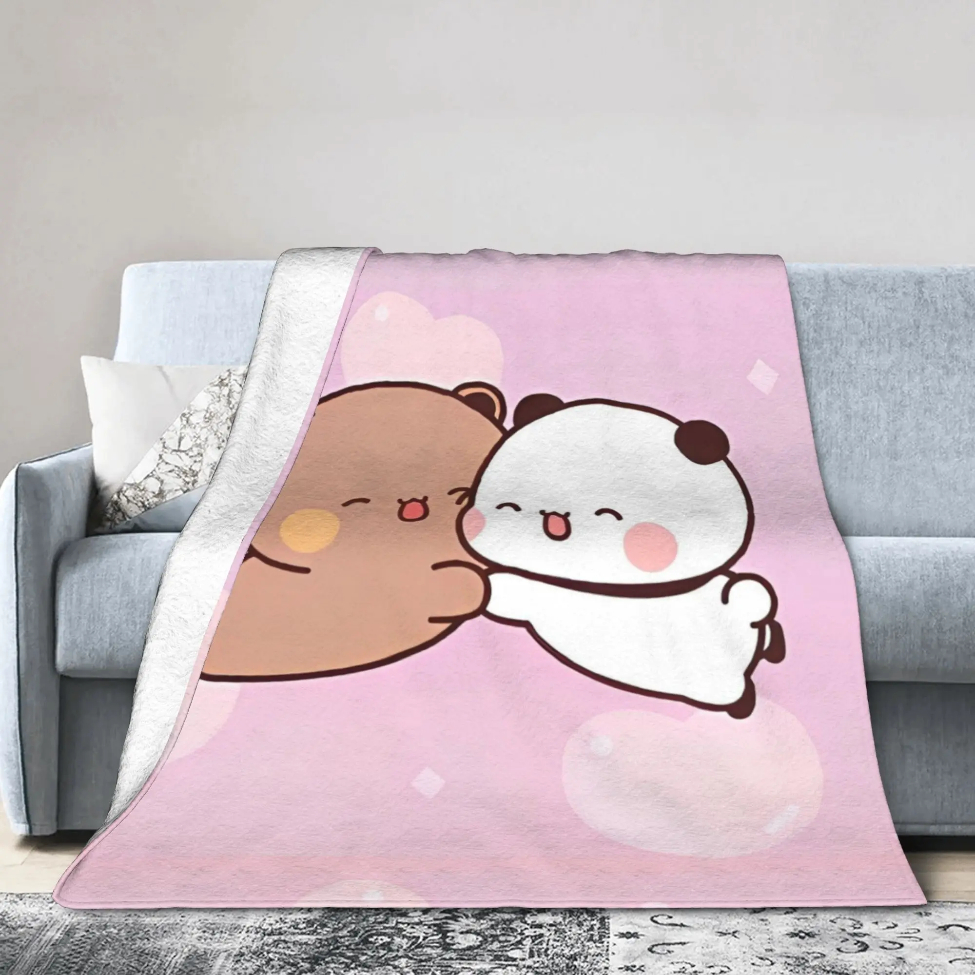Cute Cartoon Bubu Dudu Knitted Blankets   Wool Throw Blanket Summer Air Conditioning Decoration Soft Warm Bedsprea