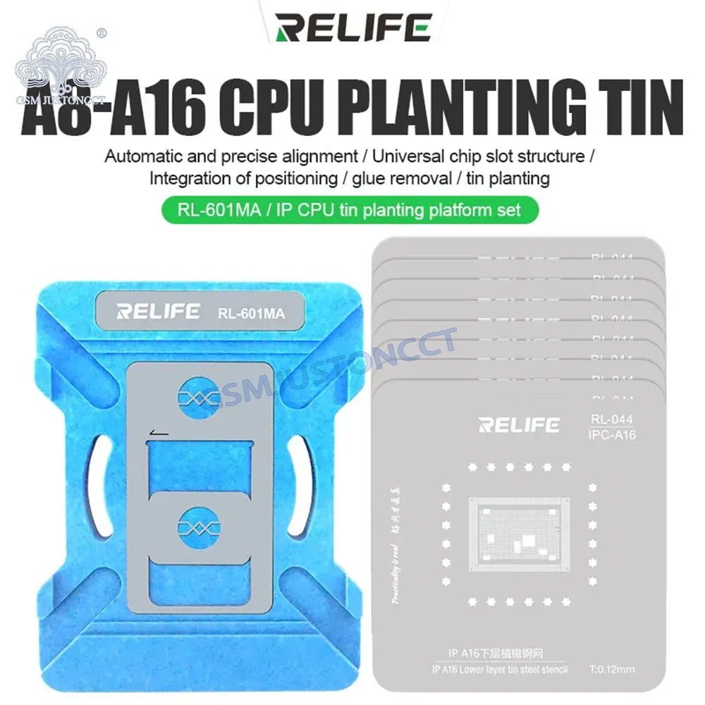 RELIFE RL-601 MA IP CPU Tin Planting Platform Set For iPhone A8-A16 Motherboard MTK EMMC Qualcomm HUAWEI CPU Welding Repair Tool