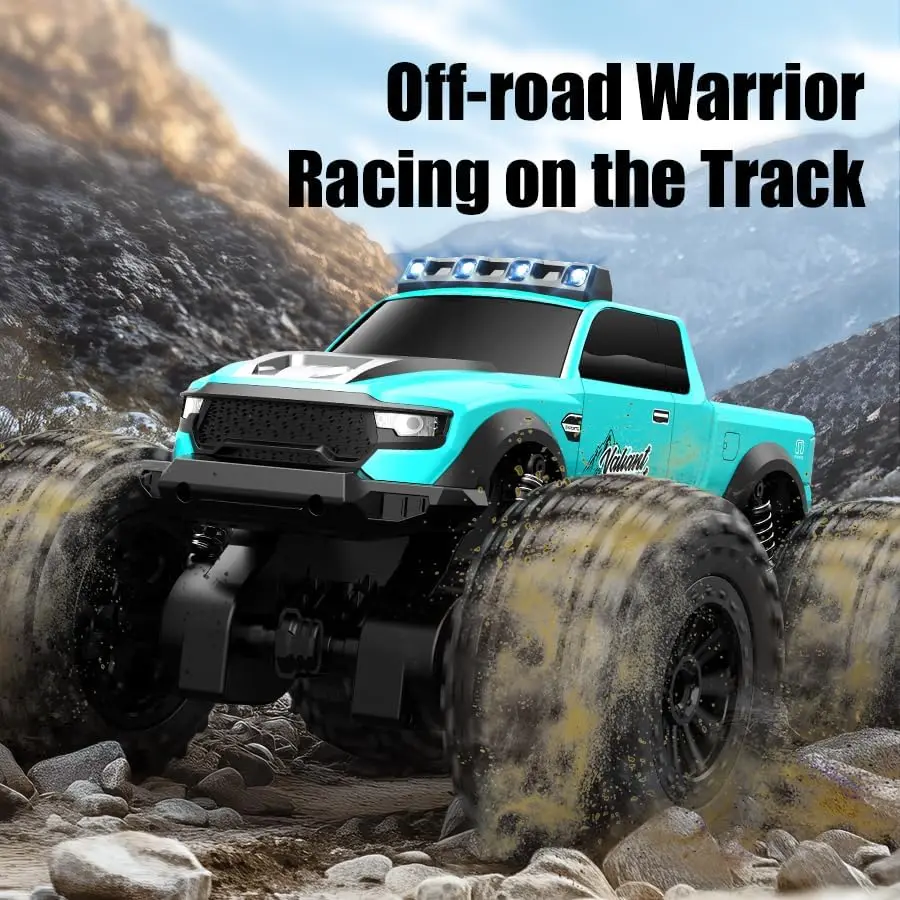4x4 RC Truck Off Road Waterproof - 2.4GHz Amphibious Remote Control Monster Truck with Dual Motors and 2 Rechargeable Batteries, All Terrain RC Cars Toys for Boys Ages 8-12, Birthday Gift