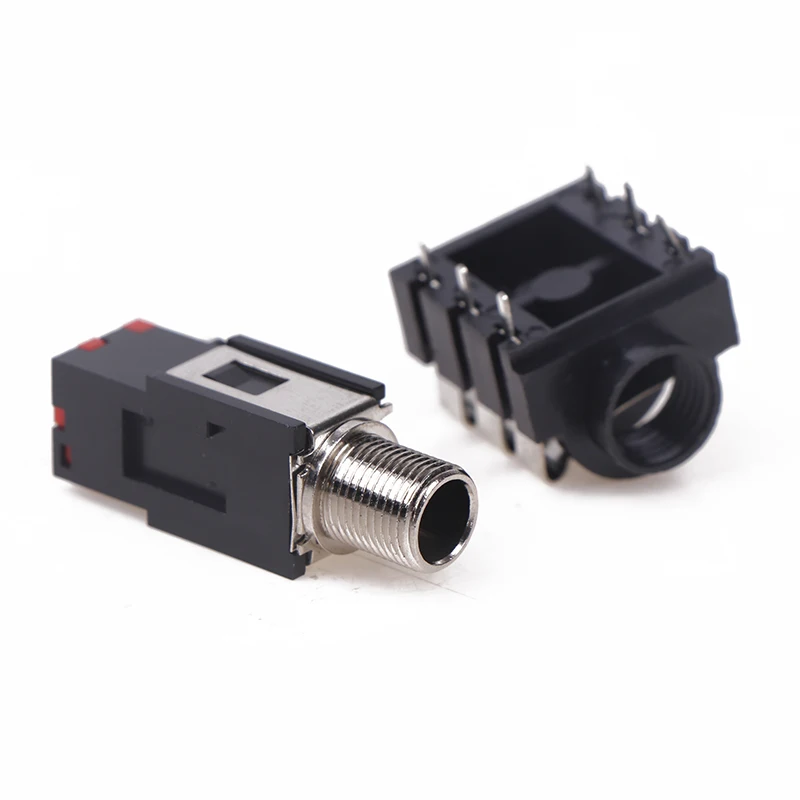 5 قطع مقبس مقبس استريو 6 دبابيس - حامل PCB 1/4 بوصة أنثى I/O لدواسات الجيتار، قناة مزدوجة #3