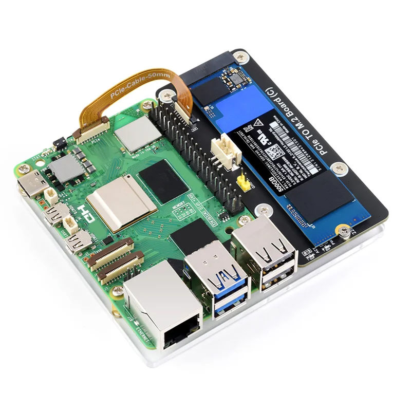 

For Rpi 5 PCIE To M.2 Adapter Board For Raspberry Pi 5 PCIE To M.2 Nvme 2230/2242/2260/2280 SSD Expansion Board