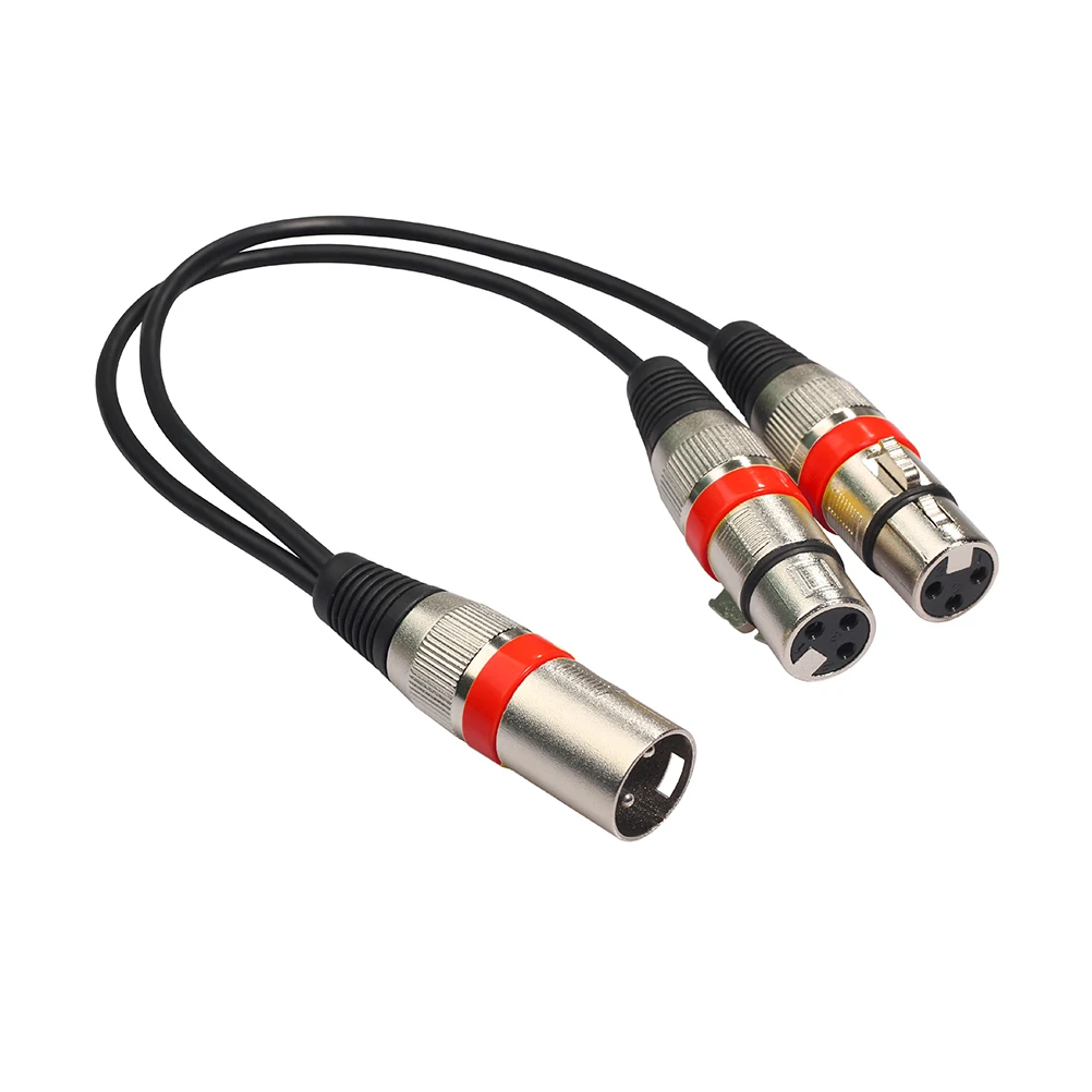 

3 Pcs XLR Male to Dual XLR Female Audio Cable Microphone Y Splitter Adapter Patch Speaker Extension Thick Gauge Wire Sturdy