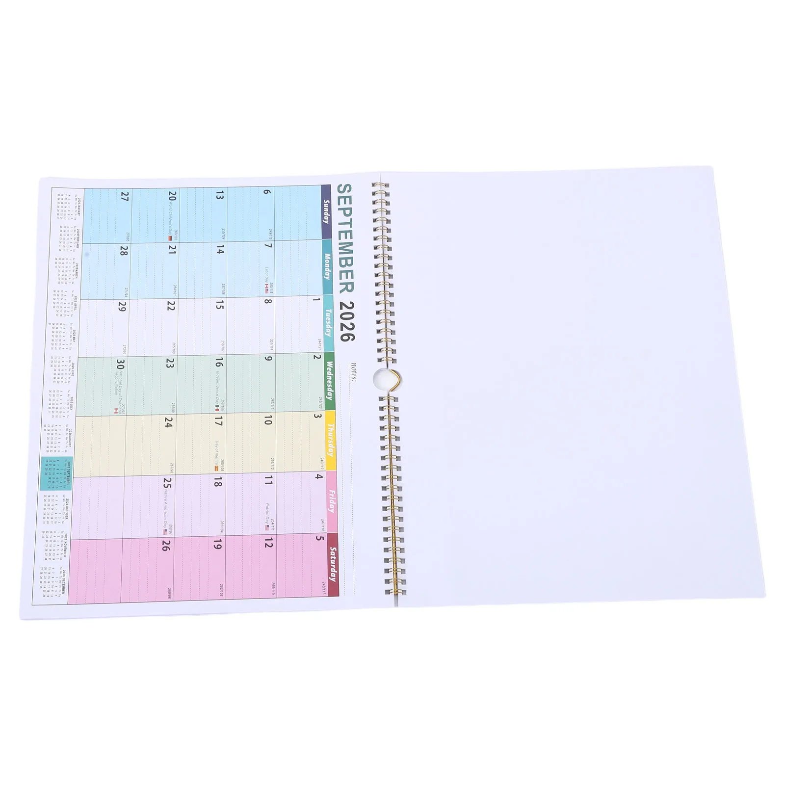 

18-Month Wall Calendar 2026-2027 Spiral Flip Hanging Monthly Planner Home Office Scheduling Organizer Hard Paper Wall Calendar