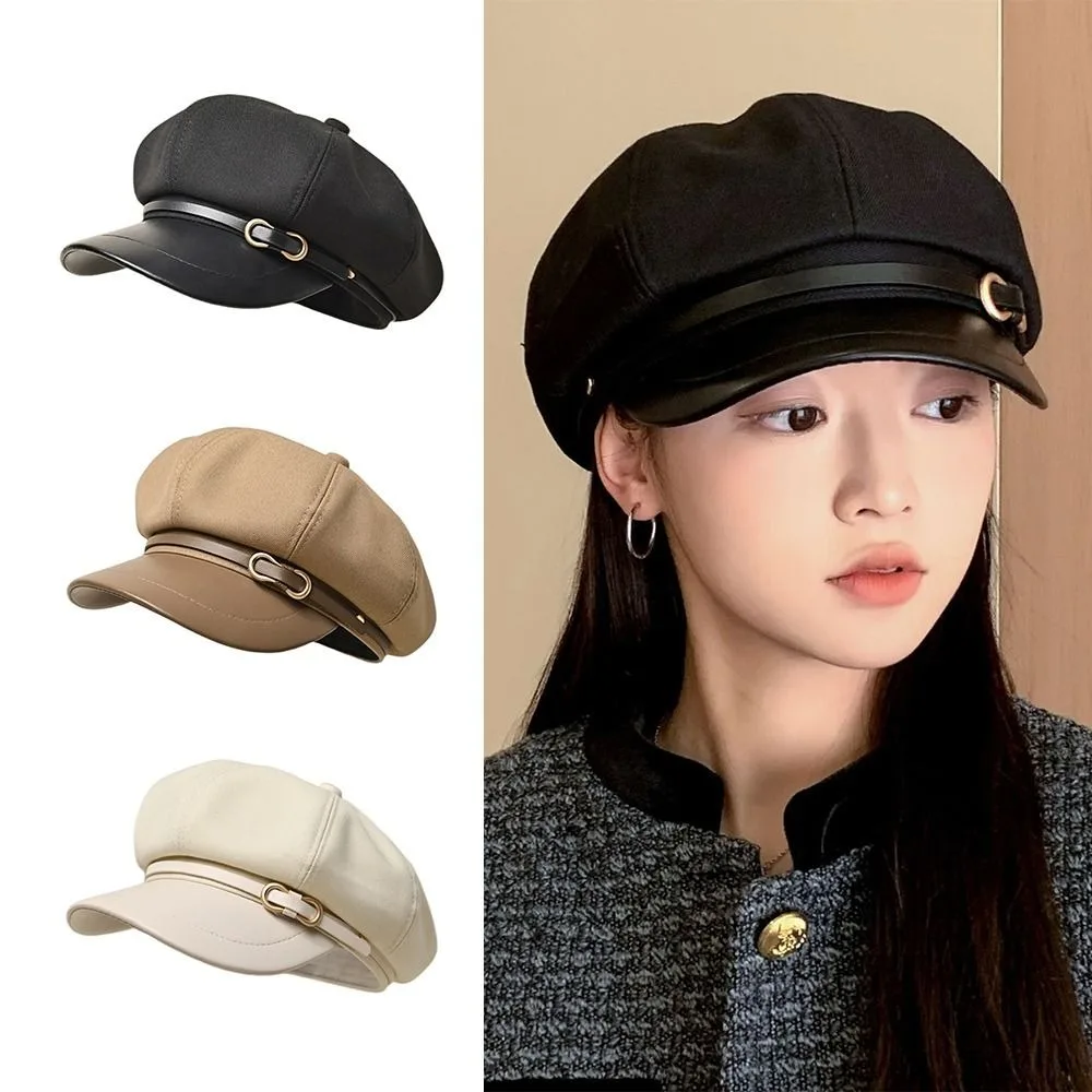 

Повседневная шляпа газетчика из искусственной кожи, восьмиугольная однотонная кепка газетчика, берет, шляпа с большой окружностью головы 55-62 см