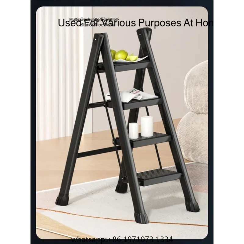 Household multifunctional folding ladder three-step thickened climbing ladder dual-purpose ladder climbing household escalator