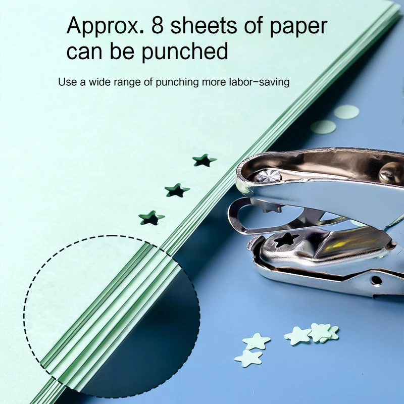 Perfurador de papel portátil de metal, fofo, rosa/verde, pano para scrapbooking, estrela, coração, círculo, faça você mesmo, cortador de formato de artesanato, perfurador de furo único