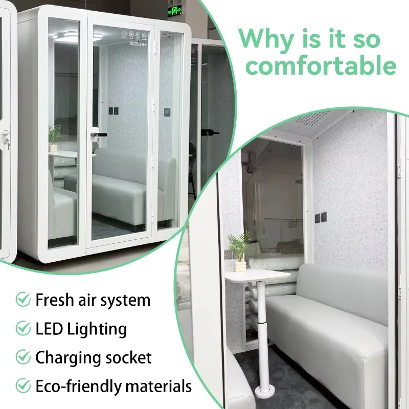FOODLINE Customized Modern Modular Movable Office Meeting Cabins;Multi-person Soundproof Modular Office Space Soundproof Room