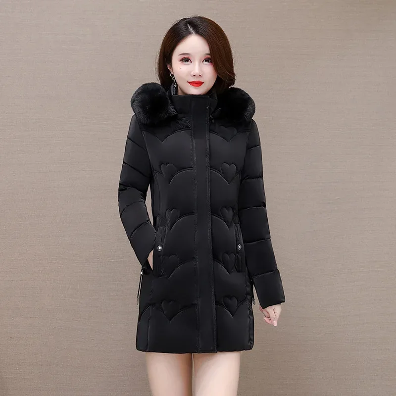 Women's Parkas Coat Casual 2024 Winter New Fashionable Hooded Casual Slim Fit Warm Cotton Jacket Regular Women Clothing Winter