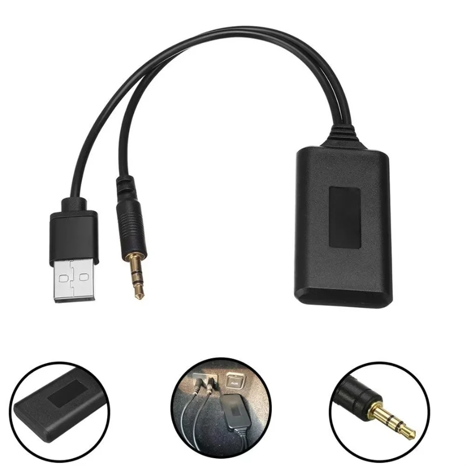 Receptor inalámbrico Universal para coche, compatible con Bluetooth, USB, 3,5 Mm, Aux Media, Bluetooth 5,0, reproductor de música, adaptador de Cable de Audio para BMW