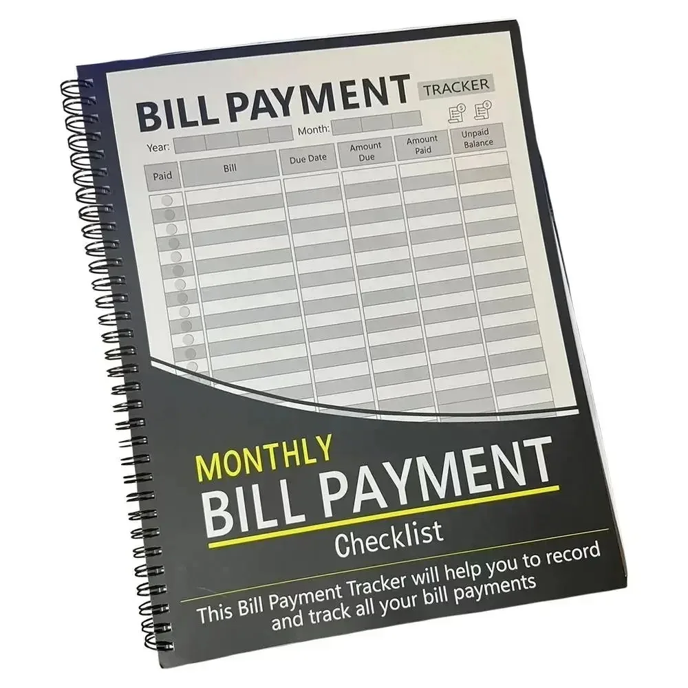 56 หน้า Bill Payment Tracker 28x22.5 ซม.ขนาดใหญ่รายเดือน Bill Payment Checklist พิมพ์รายเดือน Bill Organizer