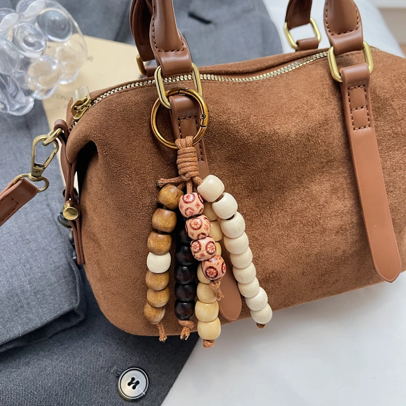 Zipper Sewing Thread Classic Shoulder Bags Solid Color High Quality Large Capacity 2025 New Hasp Faux Suede Women's Handbag