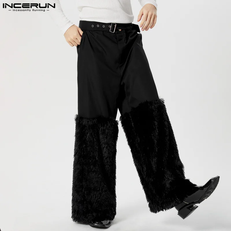 INCERUN Men Pants Tassel Patchwork Button Joggers Casual Trousers Men Streetwear 2024 Loose Fashion Personality Long Pants S-5XL