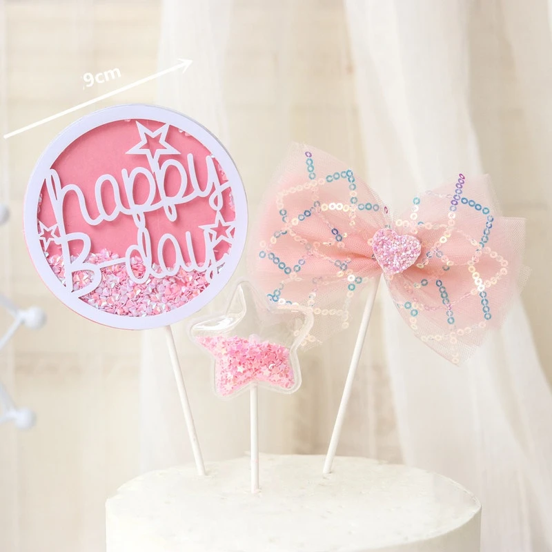 Angel Crown Girl Cake Decoratie Gelukkige Verjaardag Cake Toppers Prinses Kasteel Cupcake Toppers Bruiloft Baby Douche Bakken