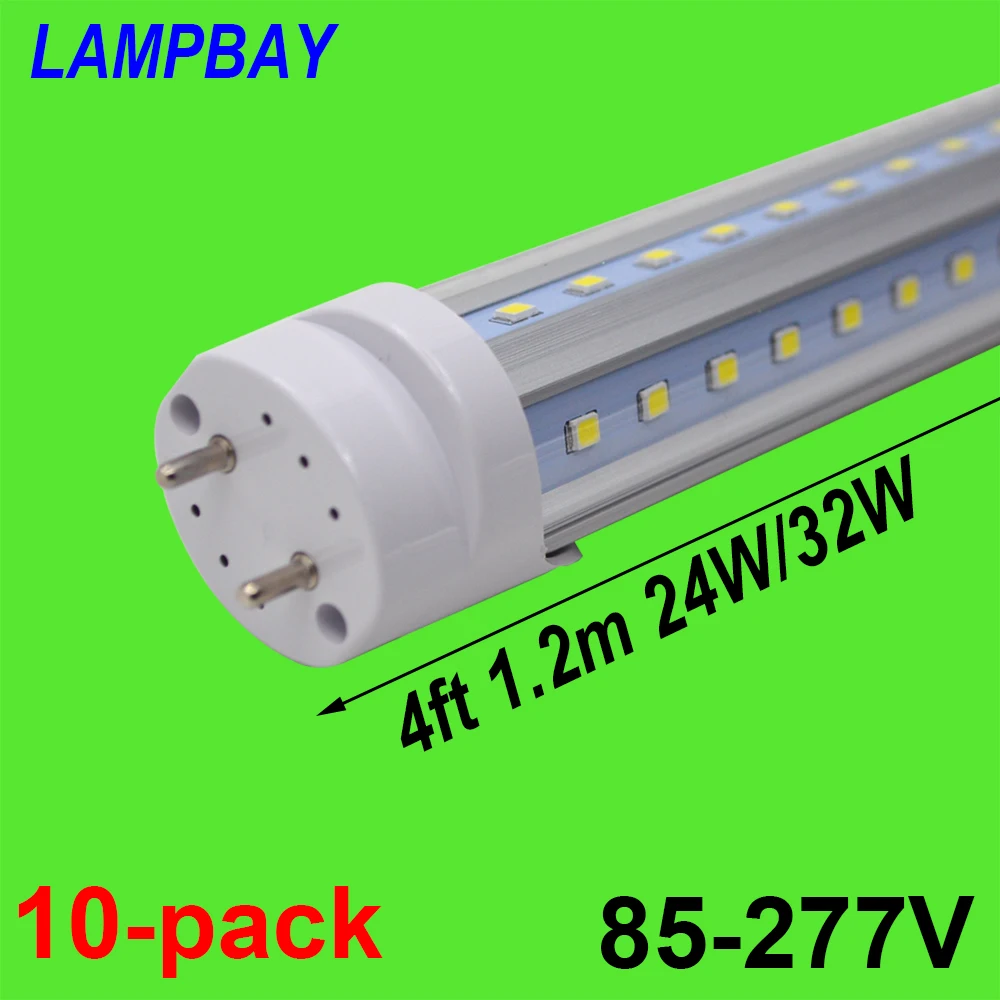 

V shaped LED Tube Lights 4ft 1.2m 24W 2900LM 32W 4100LM Super Bright Bar Lamp 48" T8 G13 Bi-pin Retrofit Fluorescent Bulb