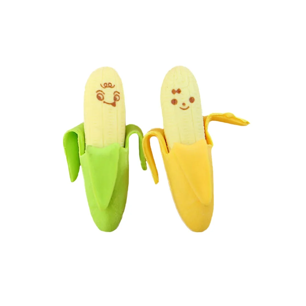 

20 Pcs Banana Shaped Eraser Cute Rubber Pencil School Supplies Creative Stationery Gifts Students Teachers Office Staff