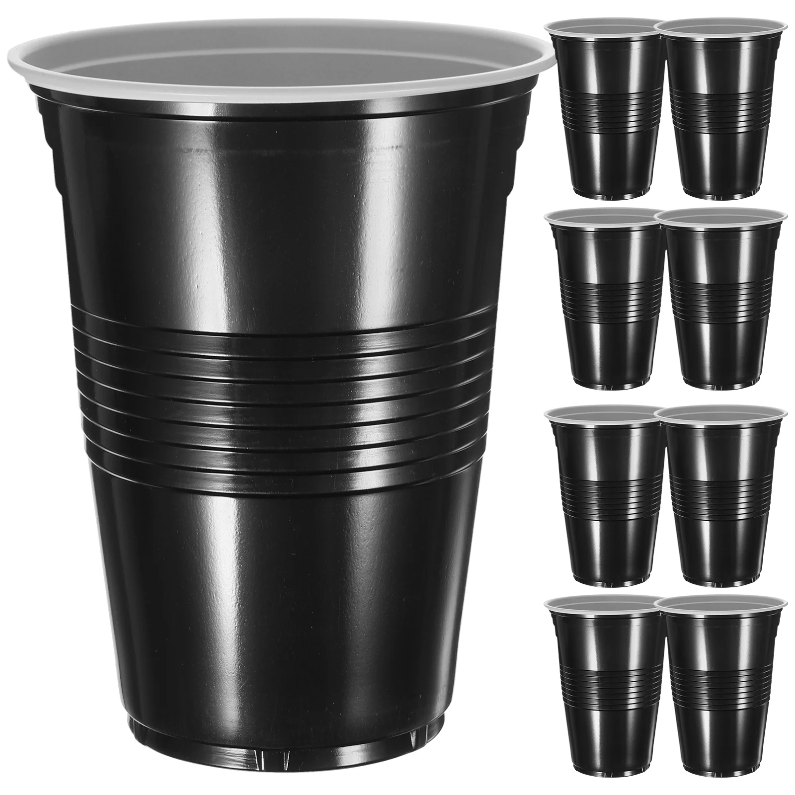 20 Pcs Decor Disposable Party Cup Birthday Decoration (rose Red 16oz Plastic 20pcs) Cups for Drinking Water Beverage Black