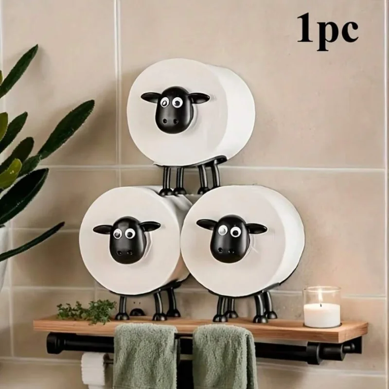 

1pcs Simple Lovely Sheep Paper Towel Holder - Creative Roll Holder For Living Room, Tea Table, Kitchen & Bedroom