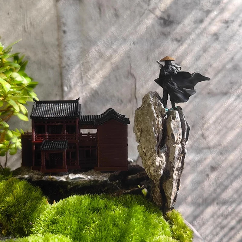 Statue Car Dashboard Decoration Chinese Style Retro Swordsman Mininature Figurine Statue Office Home Desk Ornaments Swordsman