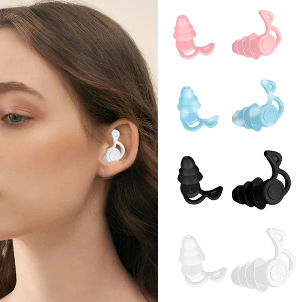 

Silicone Soundproof Sleeping Earplugs Noise Reduction Protection Anti Noise Sound Insulation Earplug Washable Swimming Ear Plug