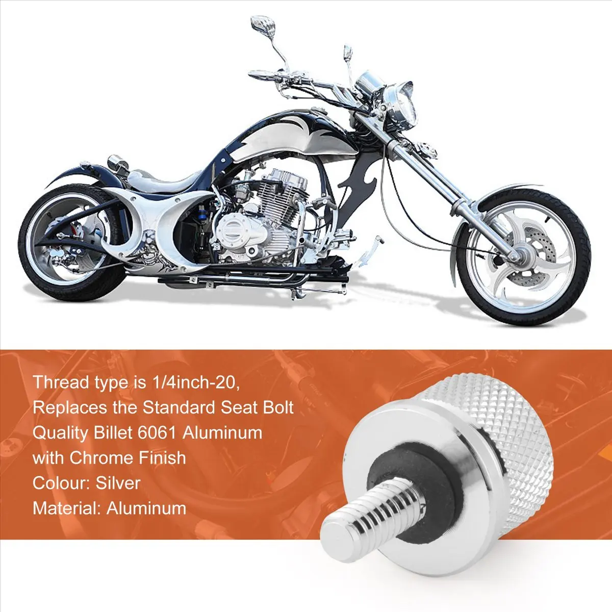 Super Sale Chrome Billet Aluminum Seat Bolt Screw Cap for Harley Davidson