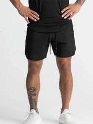 DK-887Men's shorts single woven quick dry solid color running fitness sports casual American fifth pants