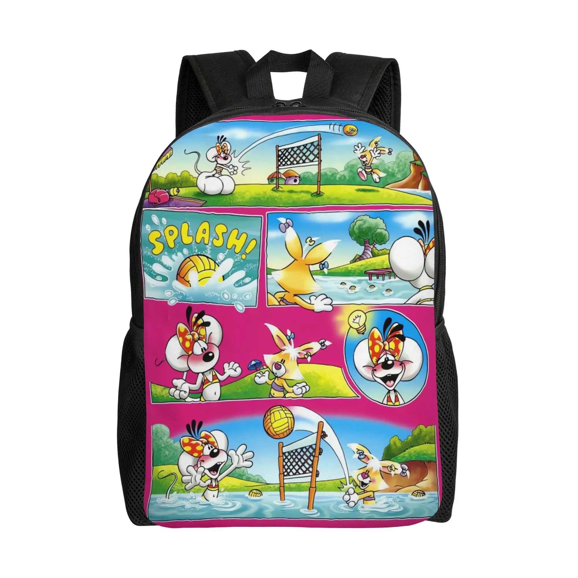 

Cute Diddl Diddlina Print Backpack Student Unisex Large Backpacks Polyester Aesthetic High School Bags Daily Colorful Rucksack