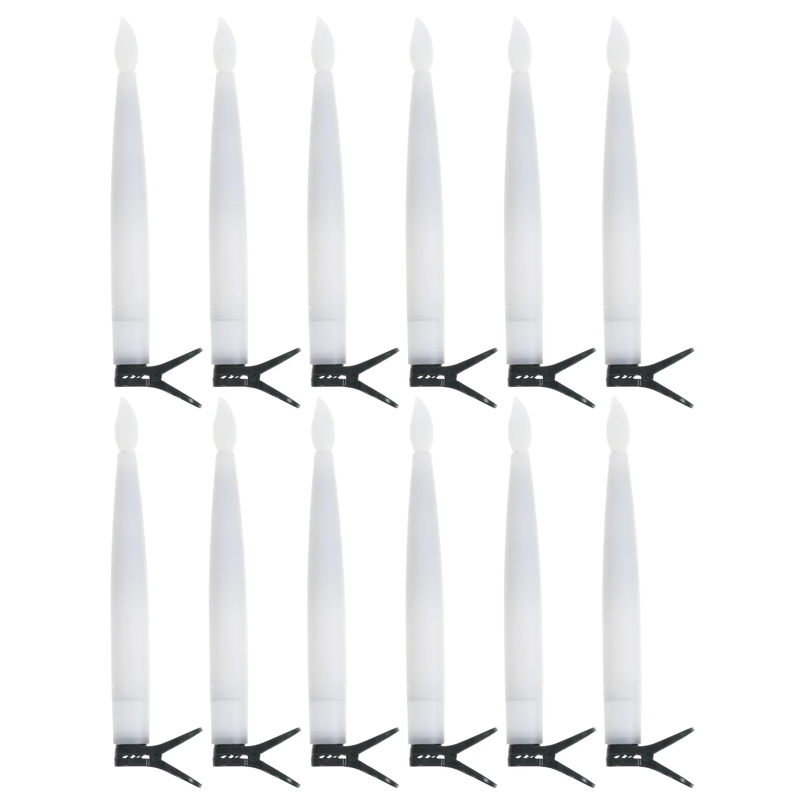

12 set Led Christmas Tree Candles Set Flickering Flame Mini Clip On Lights Frosted Warm White Reusable Holiday Decor Wedding