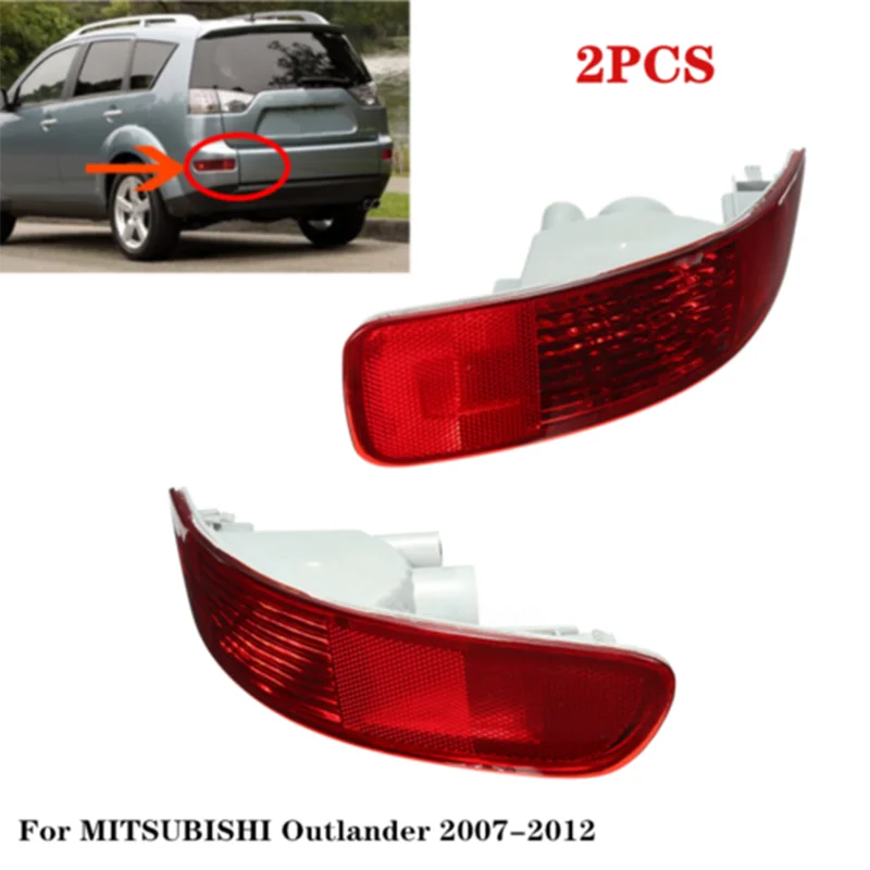 

2pc for Mitsubishi Outlander 2007-2012 Rear Tail Bumper Reflector Light Rear Stop Signal Brake Fog Lamp Without Bulb for Airtrek