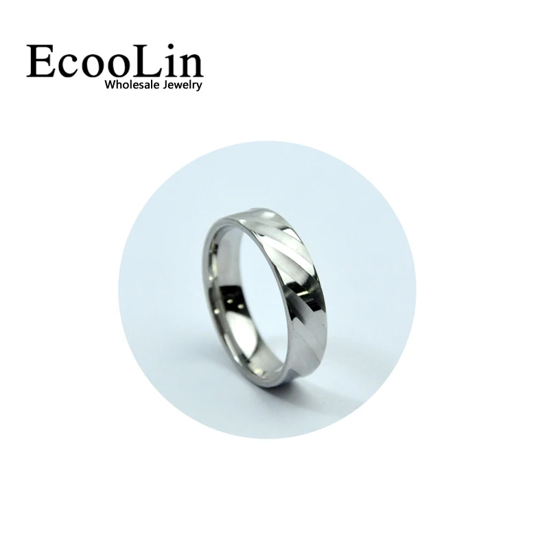 20Pcs Fashion Never Fade Twill Engraving Stripes Stainless Steel Ring For Men and Women Jewelry Wholesale LR4012