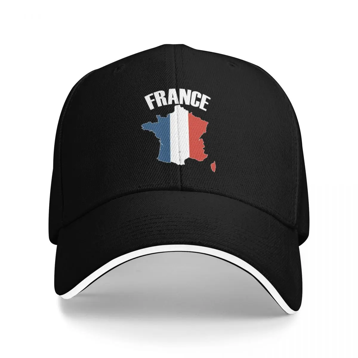 

France Map - French Flag Baseball Cap luxury caps Rugby tea Hat Big Size Hat Men Golf Wear Women's