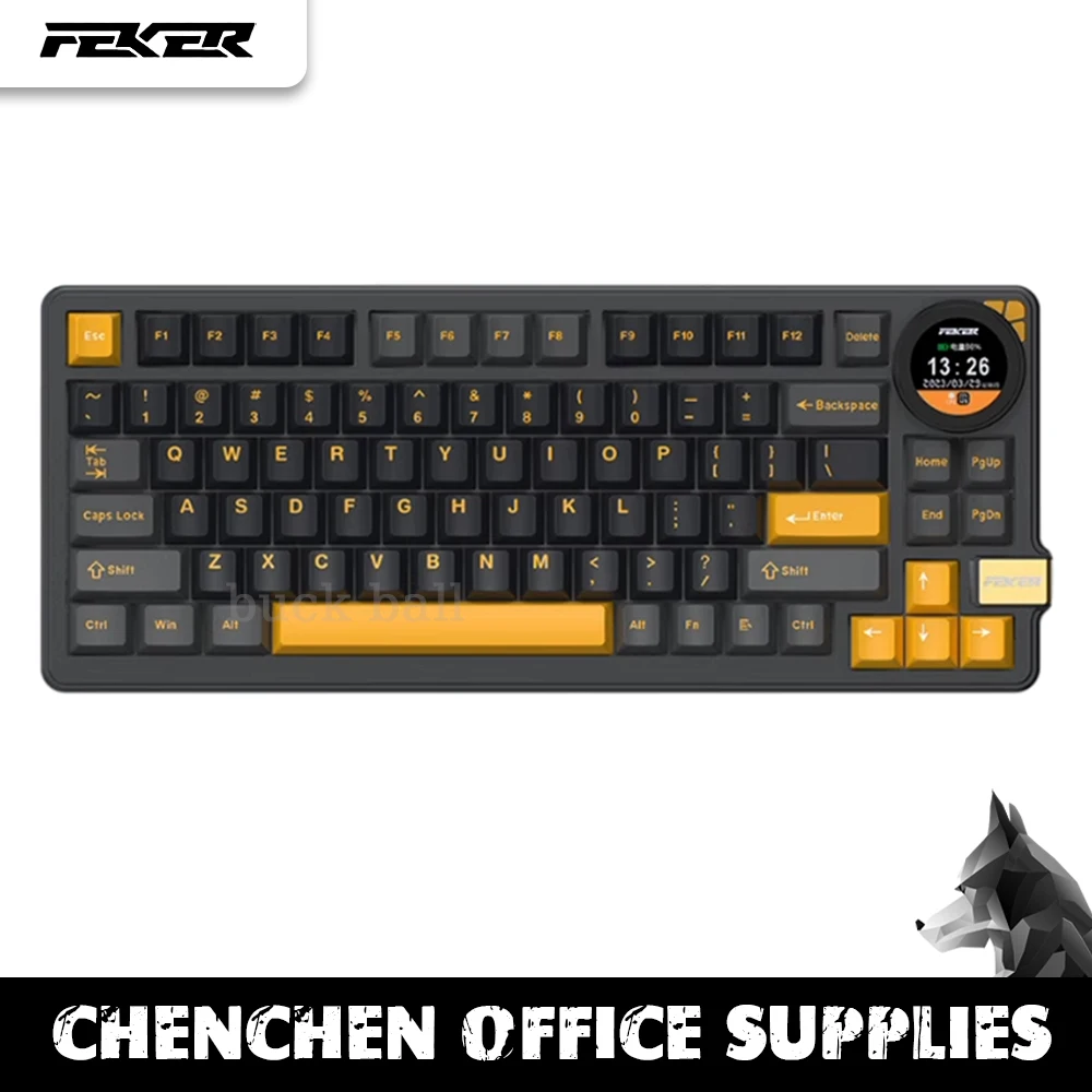 

Feker K75 Mechanical Gaming Keyboard With Knob Screen 3 Mode Bluetooth Wireless RGB Backlight 83keys Pbt Keycaps Gamer Keyboards