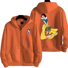 Snow White Men Cartoon Zipper Hoodie