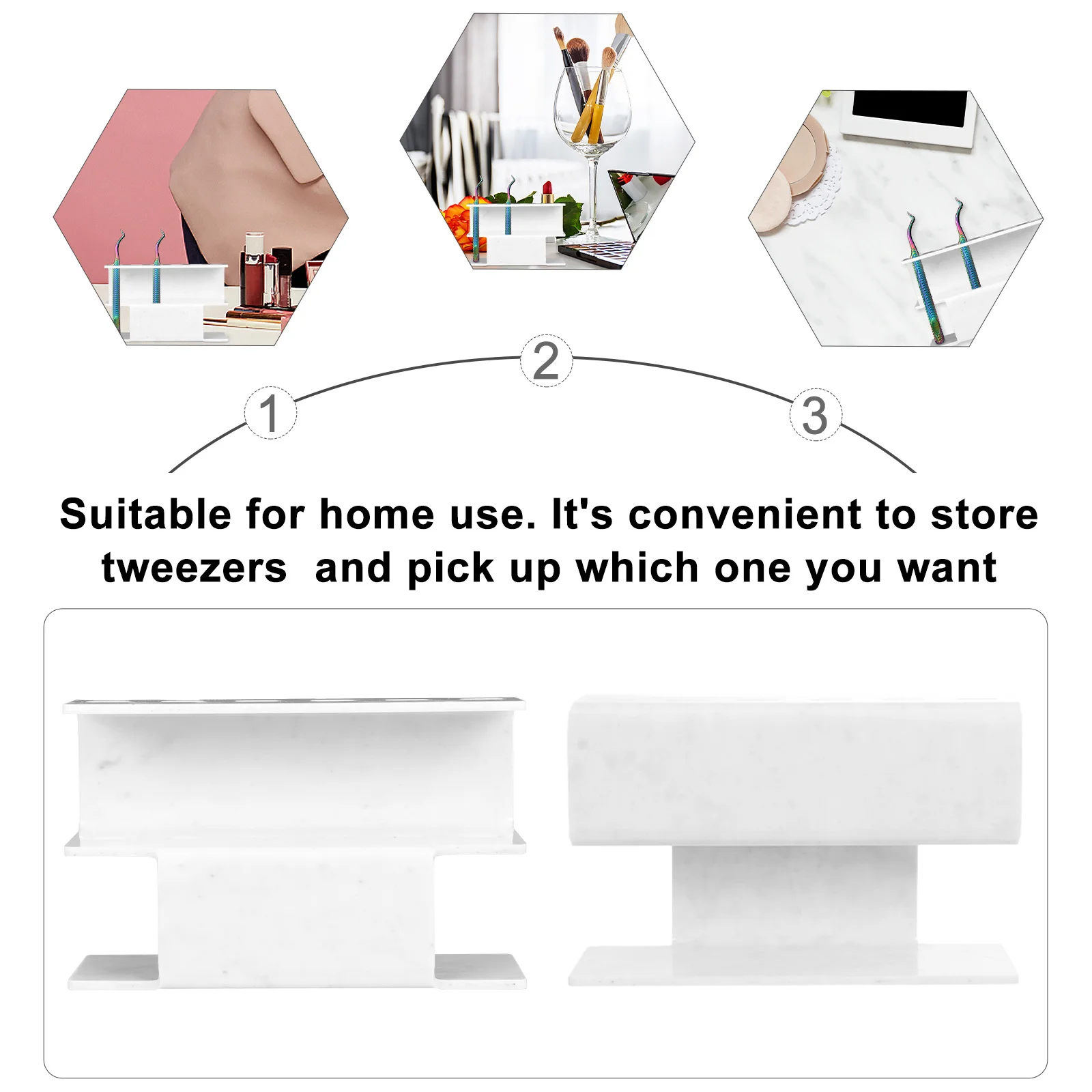 Support de rangement pour pinces à épiler, Extension de cils, présentoir en acrylique pour outils de maquillage, organisateur, support de pincettes à 6 trous