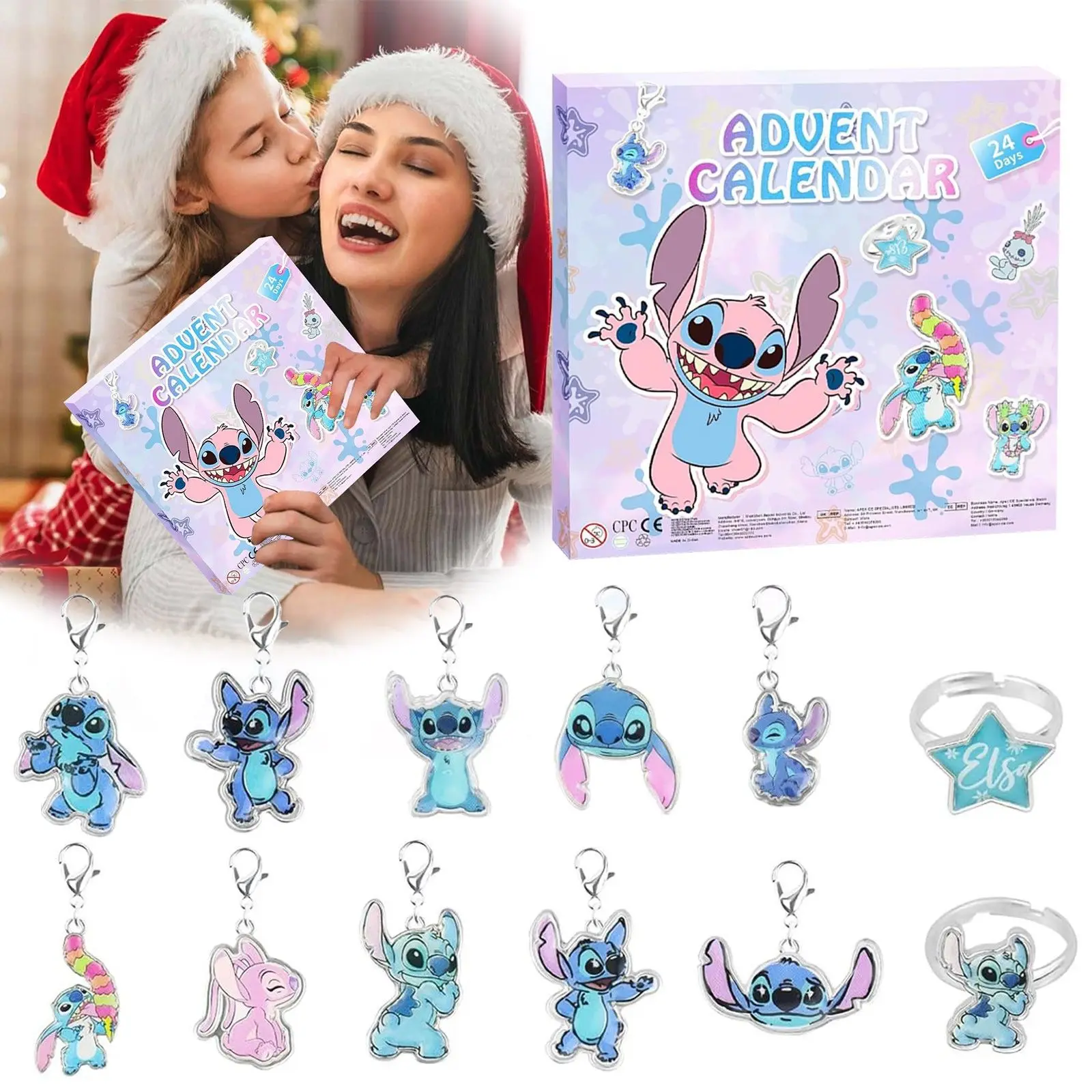 

Necklace Style Christmas Advent Calendar Stitch Necklace Gift Children's Toy 24 Days Jewelry Making Kit Kids Gift for Friends